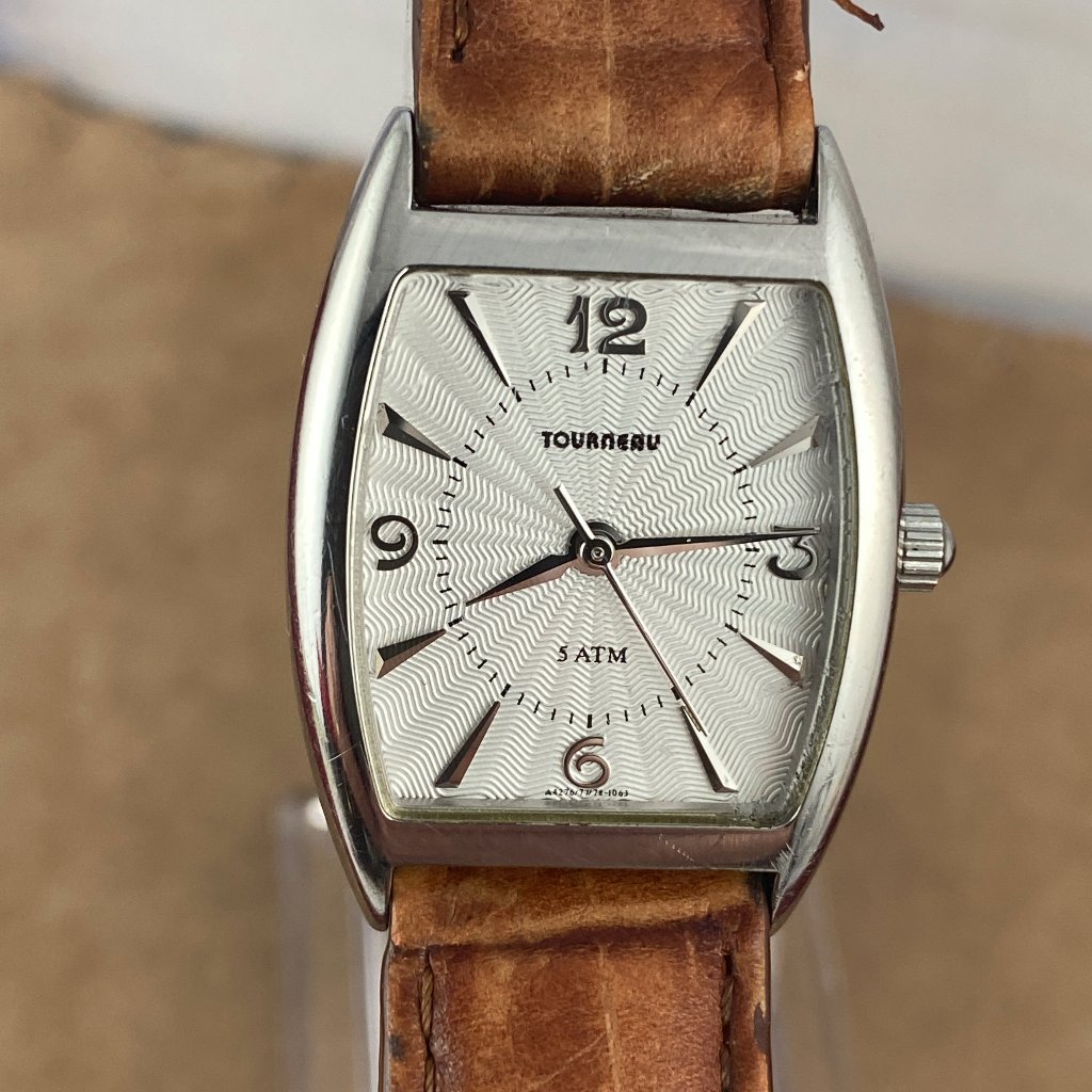 Tourneau Watch With Swiss Designed With Beautiful Guilloche Enamel Dial Tourneau Watch With Swiss Designed With Beautiful Guilloche Enamel Dial